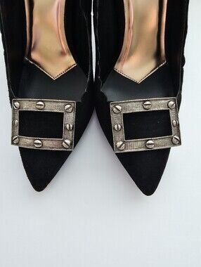 Vintage MUSI Modernist Industrial Shoe Clips Faux Screw Detail